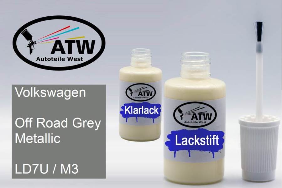 Volkswagen, Off Road Grey Metallic, LD7U / M3: 20ml Lackstift + 20ml Klarlack - Set, von ATW Autoteile West.